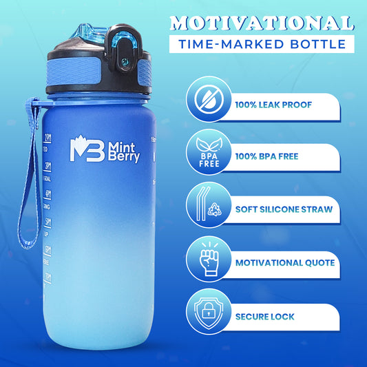 NutriFit Motivational Water Bottle, Pink