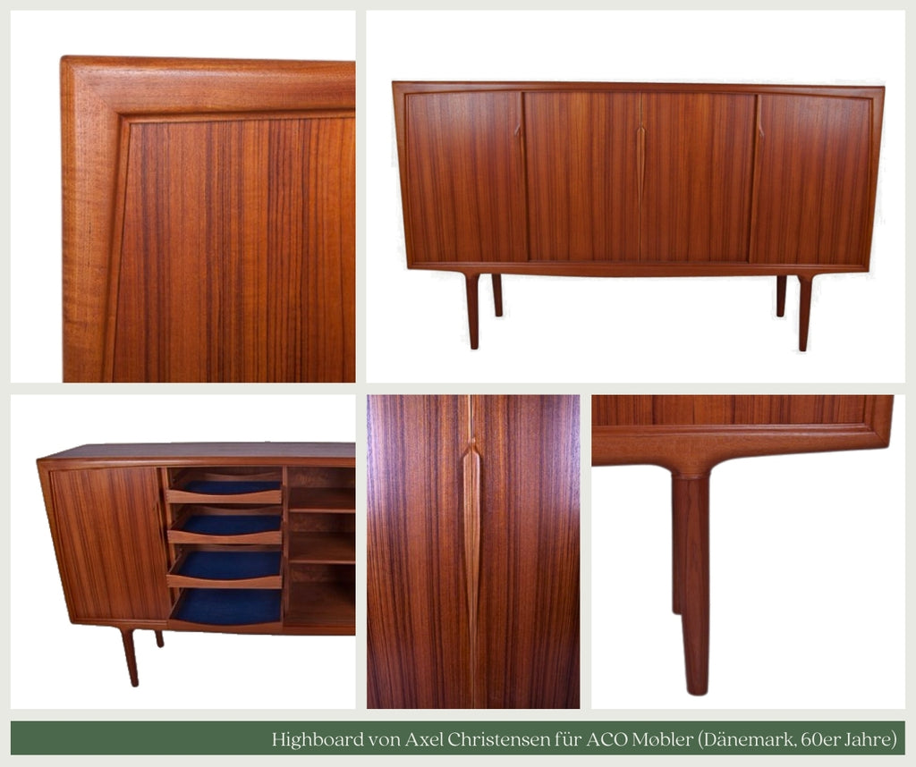 60er Jahre Mid-Century Highboard von Axel Christensen für ACO Møbler aus Dänemark