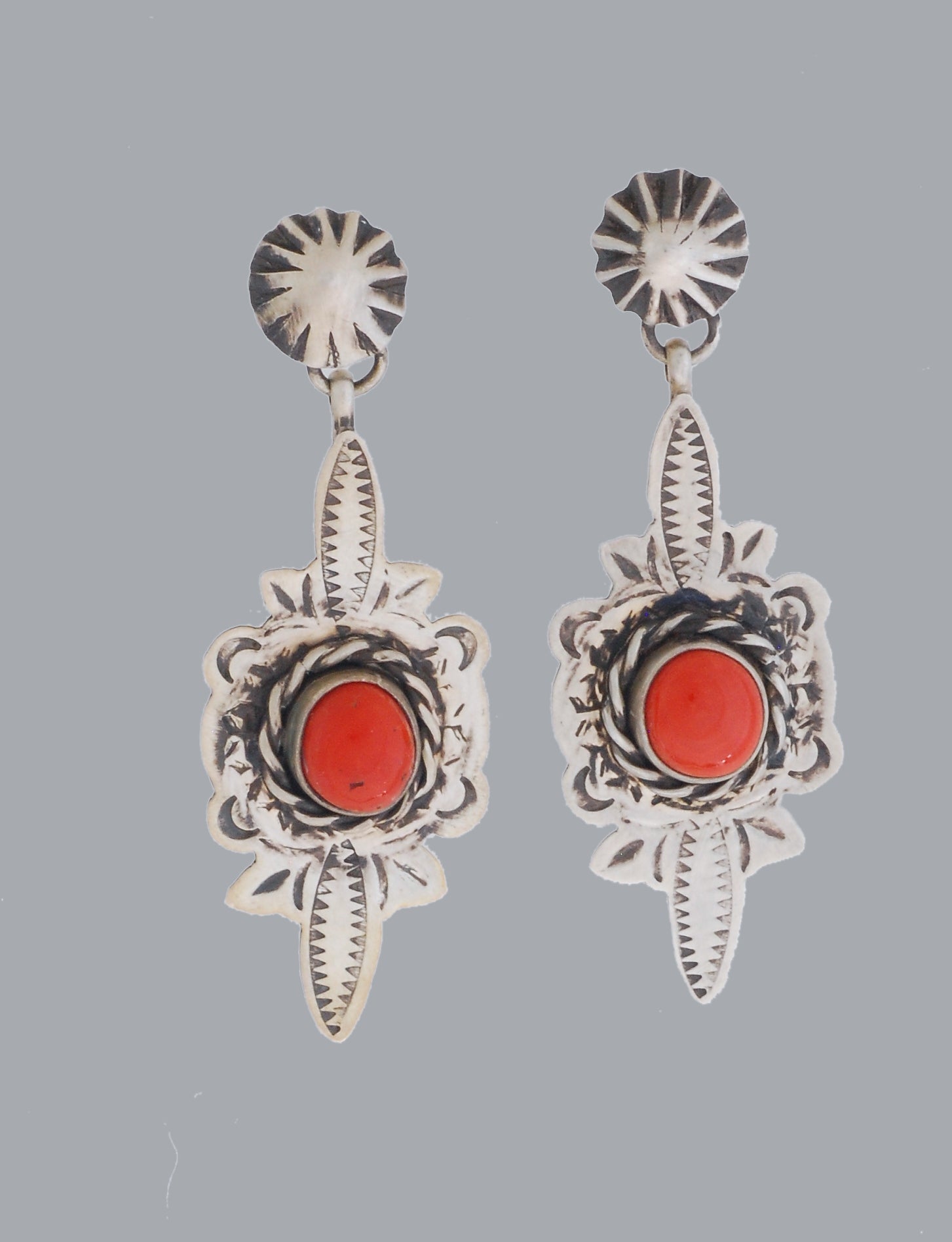 red coral earrings