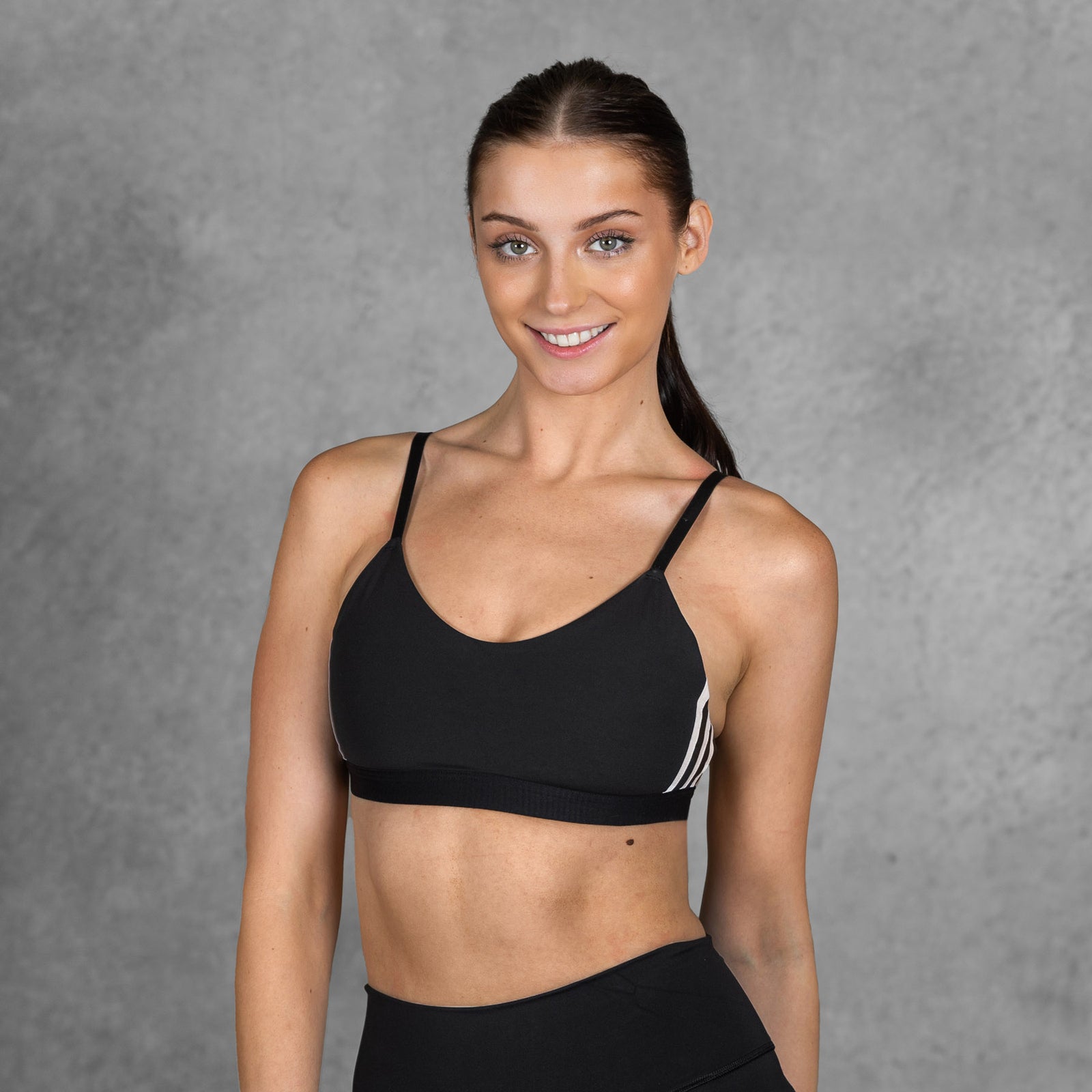 ADIDAS - WOMEN'S ALL ME 3-STRIPES BRA - BLACK/WHITE – thewodlife.com