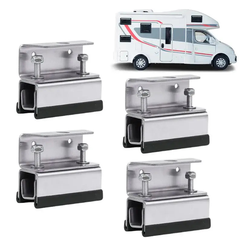 RV Solar Panel Mounting Brackets 4X Solar Panel Brackets Stainless Steel Photovoltaic Stand For Camping Trailer Yacht Wall Boat