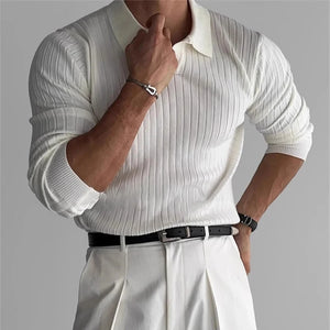 Roma Elegante Ribbed Polo - Elavure