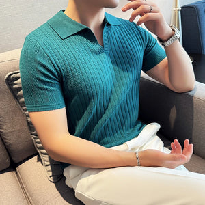 Verona Ribbed Knit Polo - Elavure