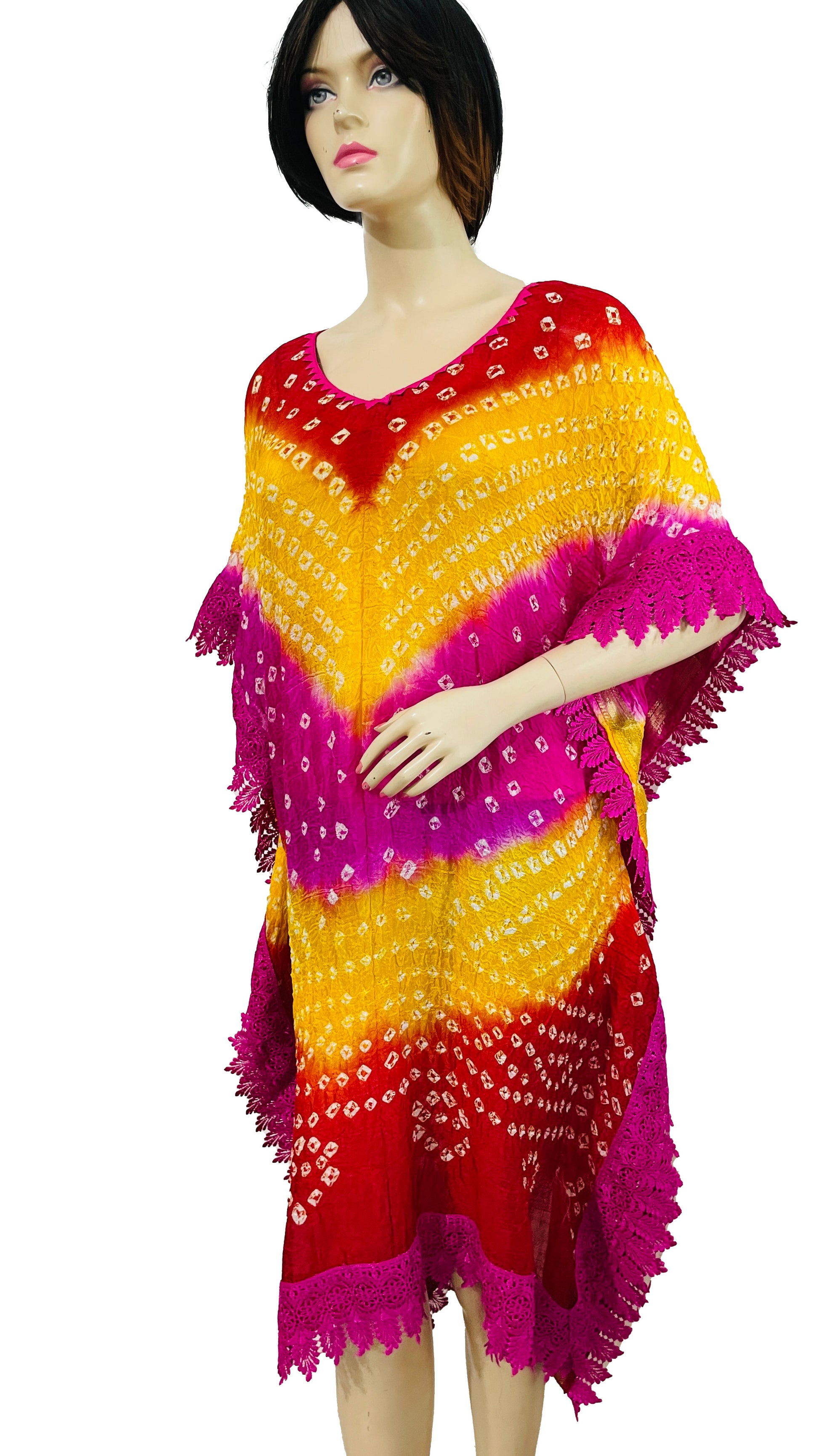 Free Size Kaftan Dress Art Silk Tie N dye , Casual wear, summer vacation specials edition