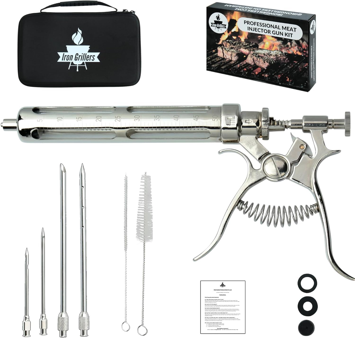 Meat Injector Gun PRO Competition Kit by Iron Grillers™ - Iron Grillers