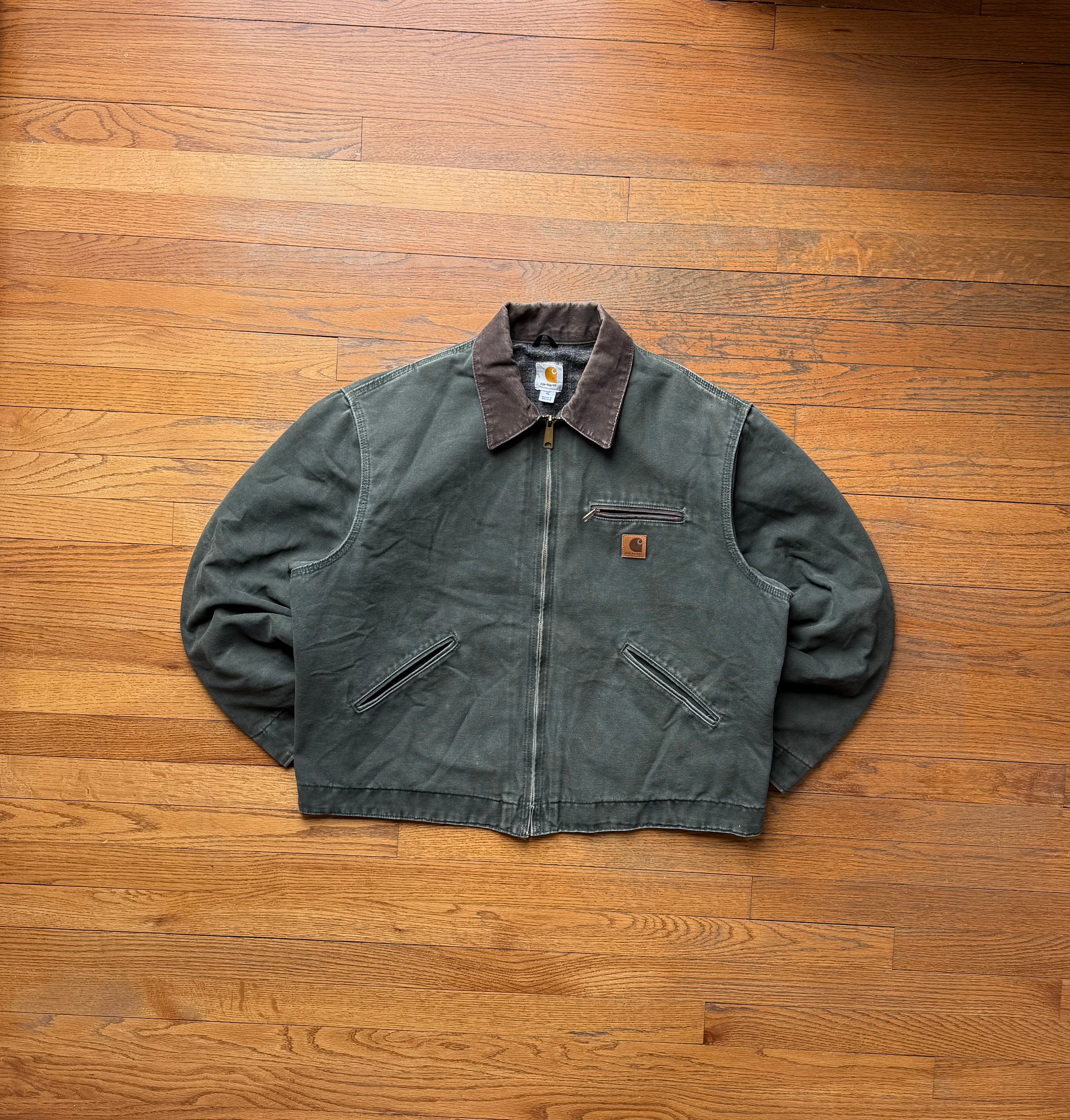 image of Faded Olive Green Carhartt Detroit Jacket - Boxy Large