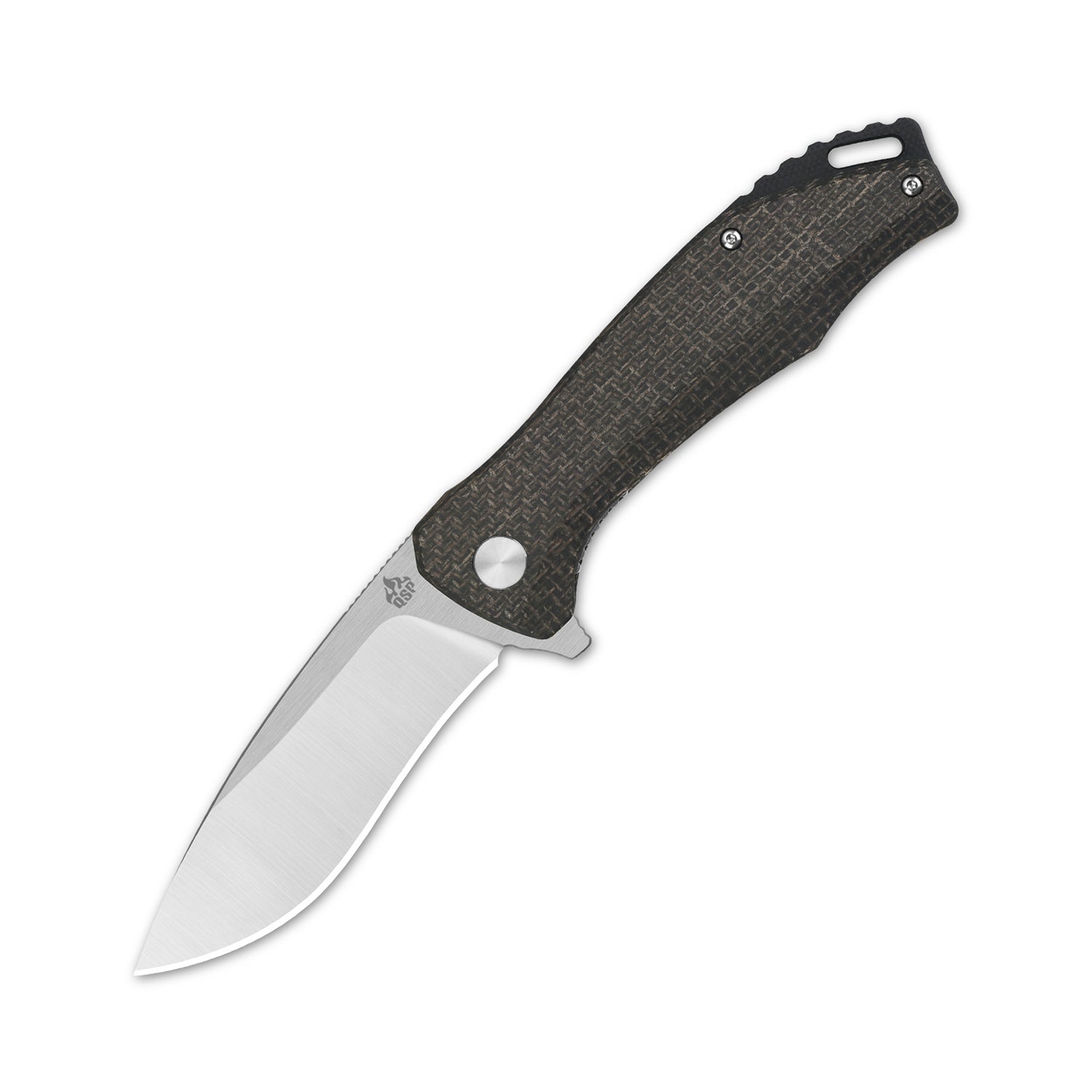 QSP Raven Liner Lock Pocket Knife D2 Blade Dark Brown Micarta Handle