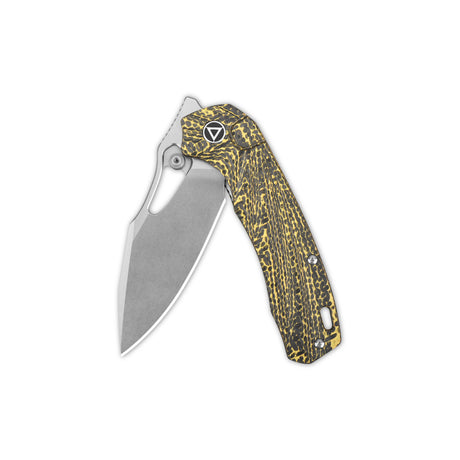 QSP Rhino Folding Knife Bronze Stonewash Titanium Handle M390 Plain Edge  Satin Finish QS143-F