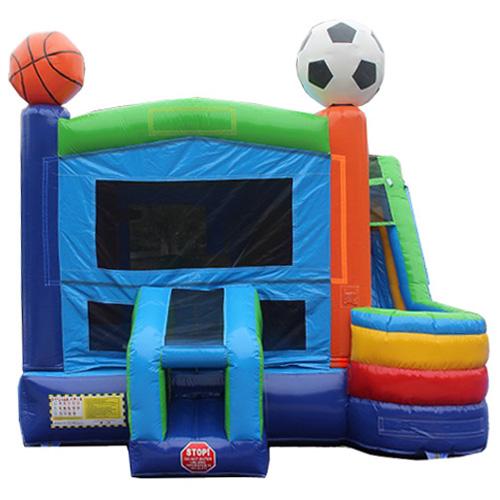 Sports bounce house With Slide Wet N Dry