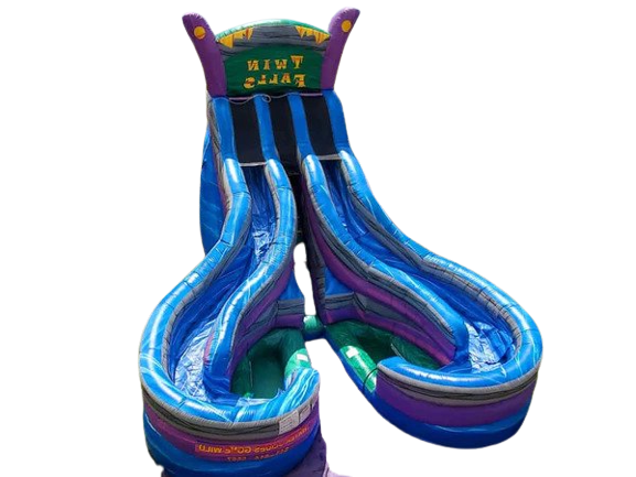 Twin Falls Double Lane Corkscrew Inflatable Water Slide - Unleash the Thrill!