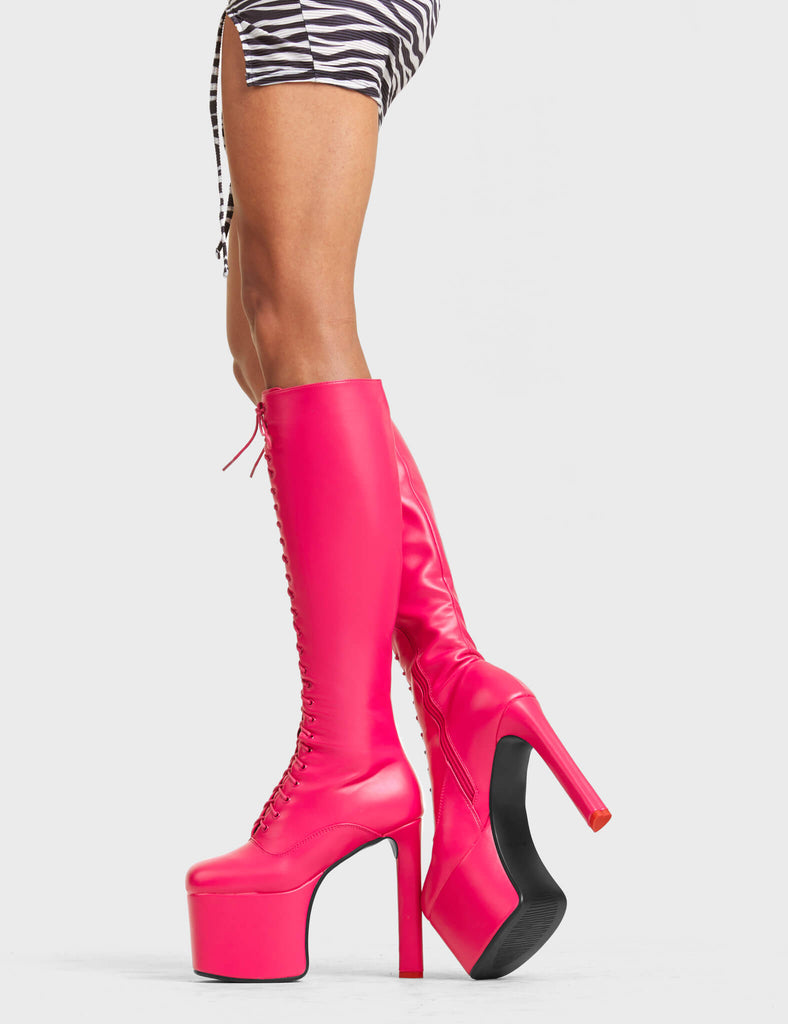 Lamoda Scream Platform Thigh High Boots Vegan Leather