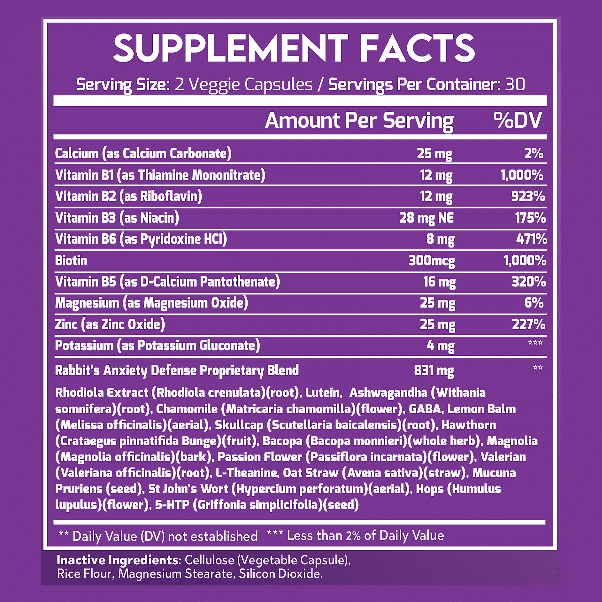 Testosterone+ Supplement Facts