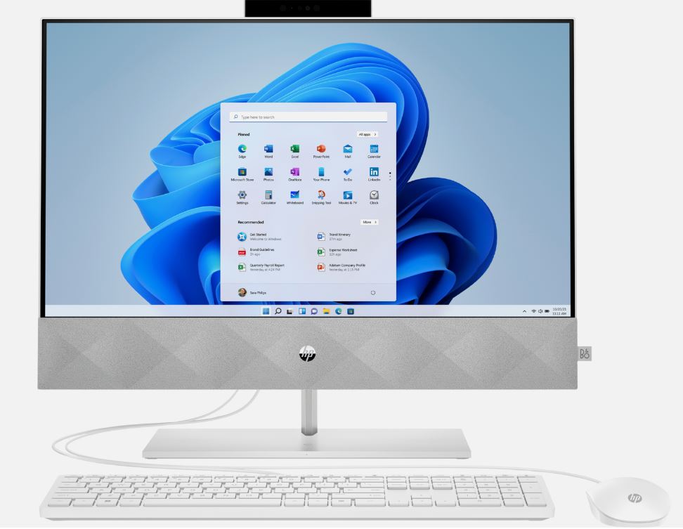 HP Pavilion 24-K1000 23.8" IPS FHD All-In-One Desktop Intel Core i5-11500T 1.50GHz Intel UHD 750 8GB RAM 256GB SSD Windows 11 Home, White - 1T5L8AV-E200
