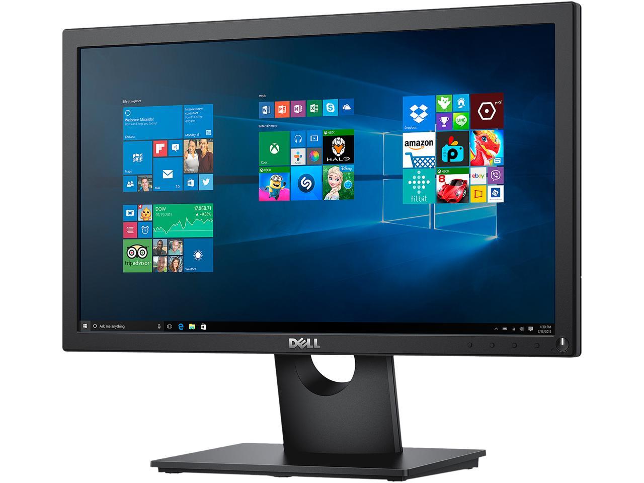 New Dell E1916HV 18.5" TN LCD Anti-Glare Monitor 60Hz 5ms 200 cd/m2 Brightness Vesa Mountable Tilt Adjustment, VGA