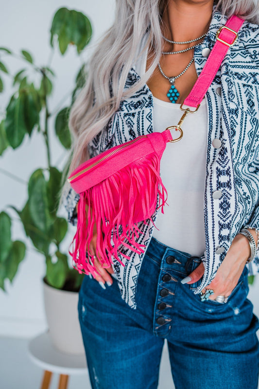 Suede Fringe Bum Bag  Southern Birch Boutique