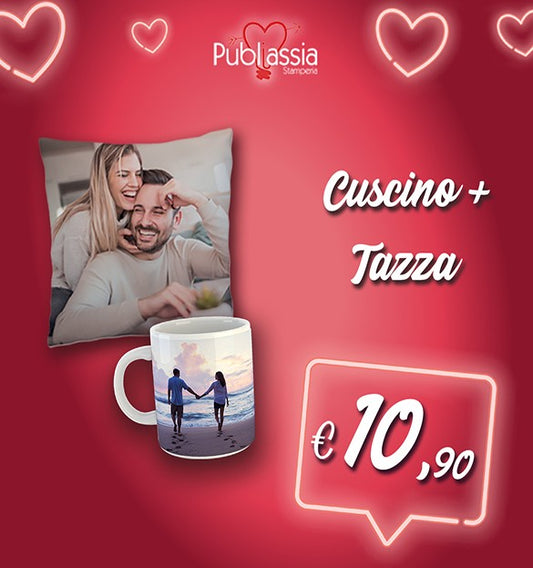 Cuscino  Love Story  personalizzato per San Valentino.