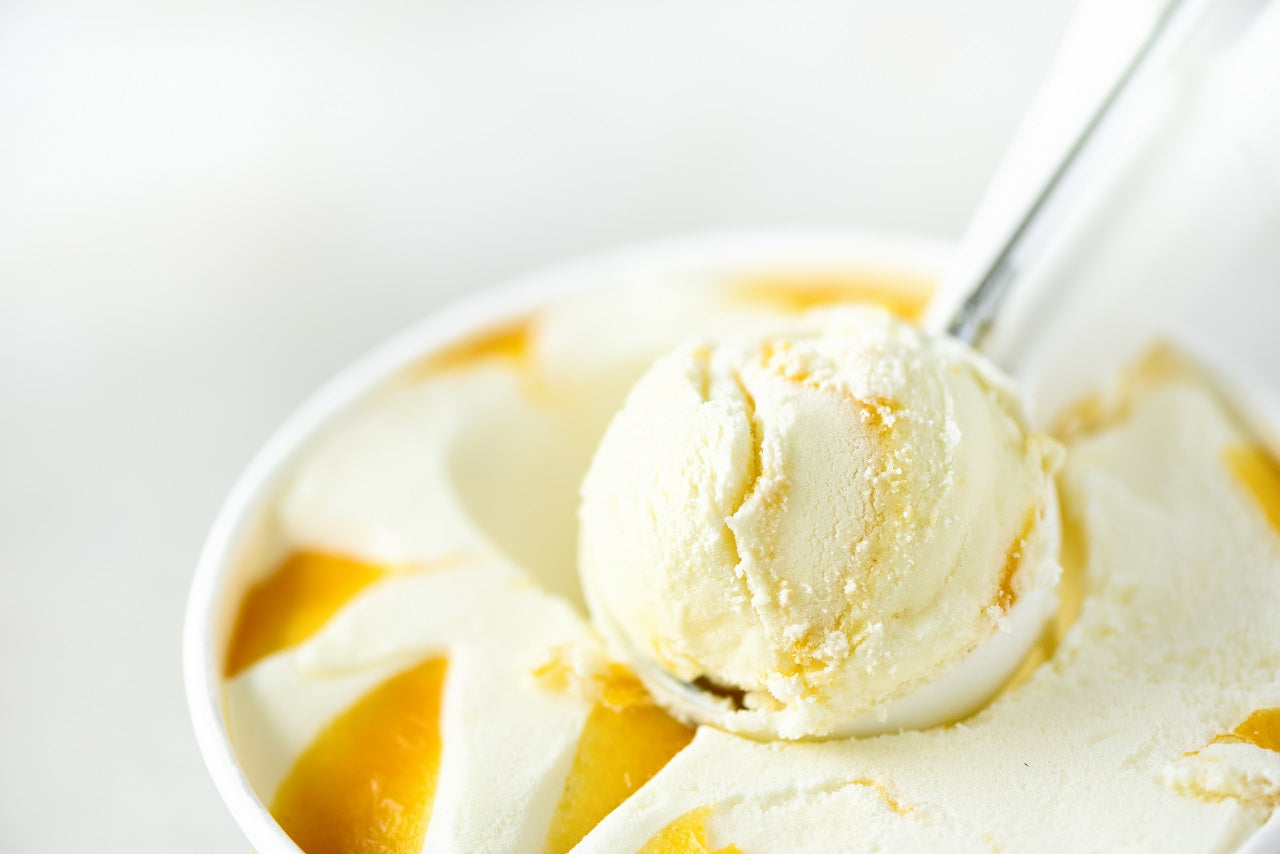 Close up of mango ice cream