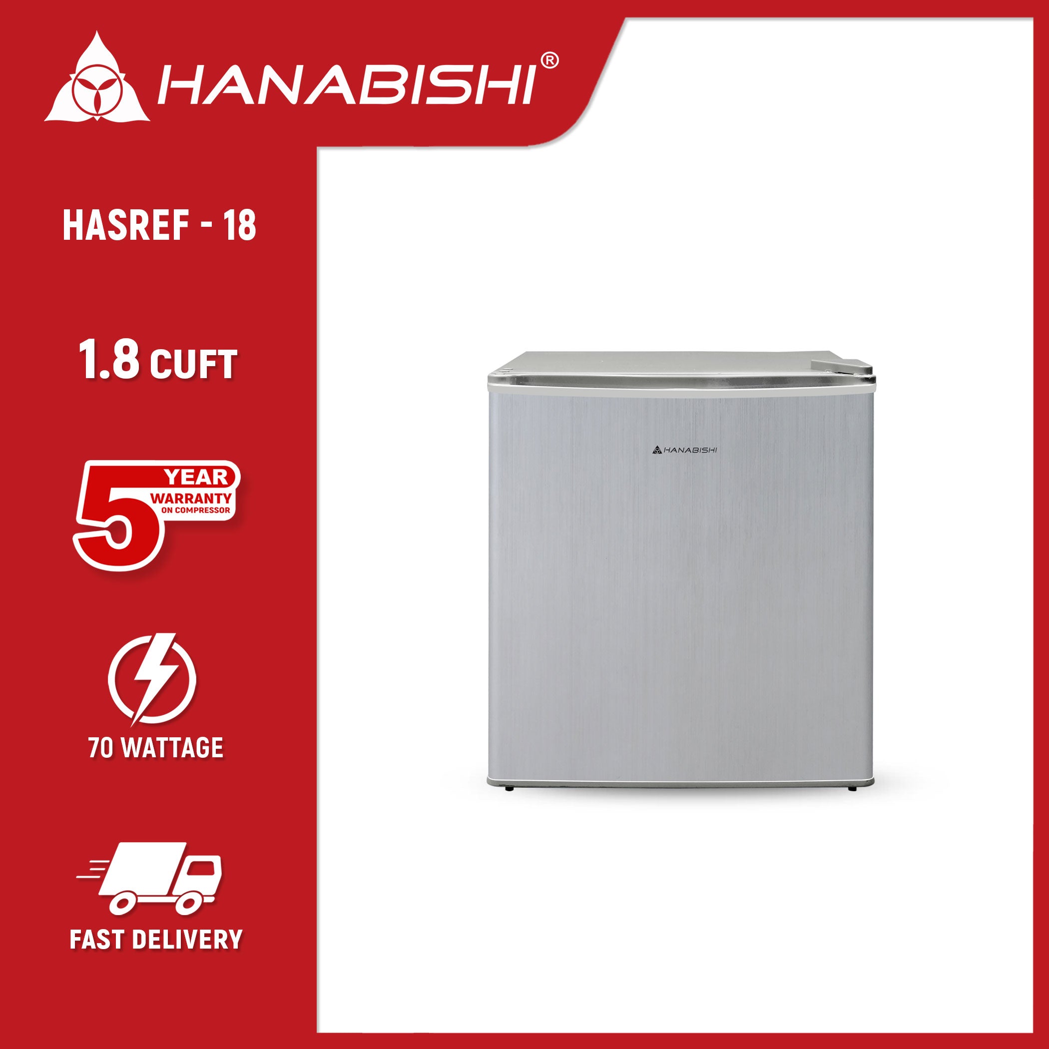 Hanabishi Single Door Refrigerator HASREF 18 (Php 5,790.00)