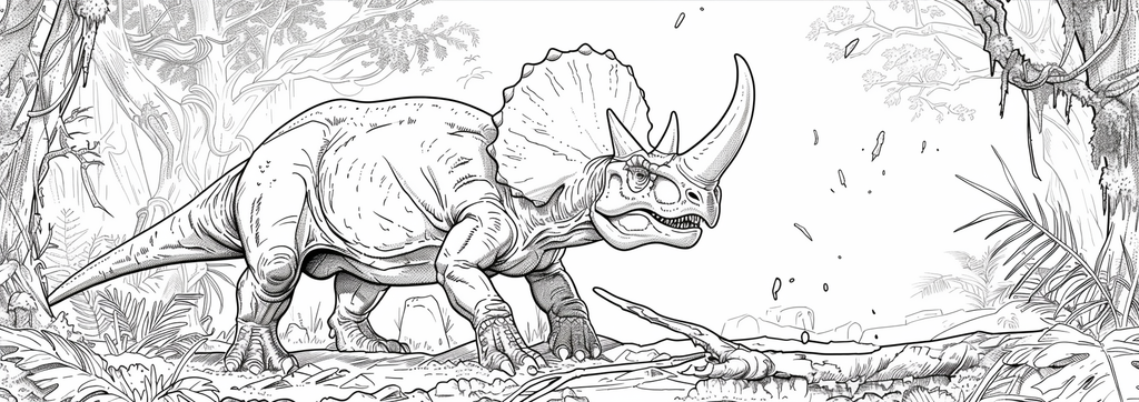 HD banner about a dinosaur coloring page