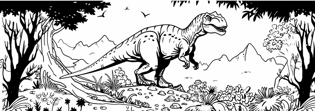 Free downloadable dinosaur coloring sheet.