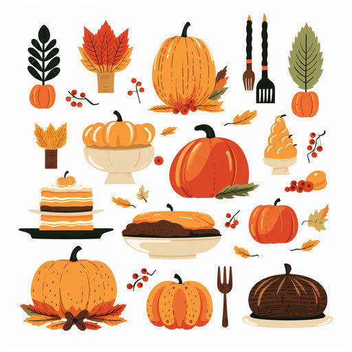 Thanksgiving Clipart in Minimalist Art Style Artwork: 4K Vector & PNG –  IMAGELLA