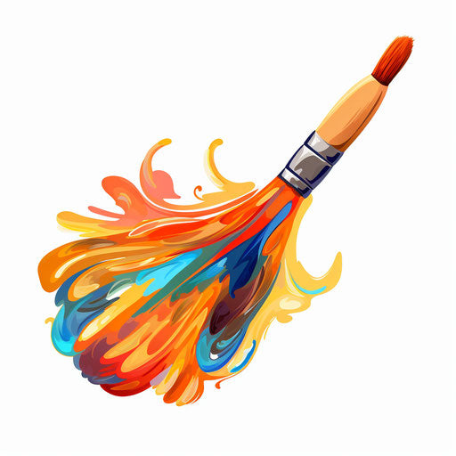 Paint Brush Clipart in Oil Painting Style Artwork: Vector, PNG, 4K