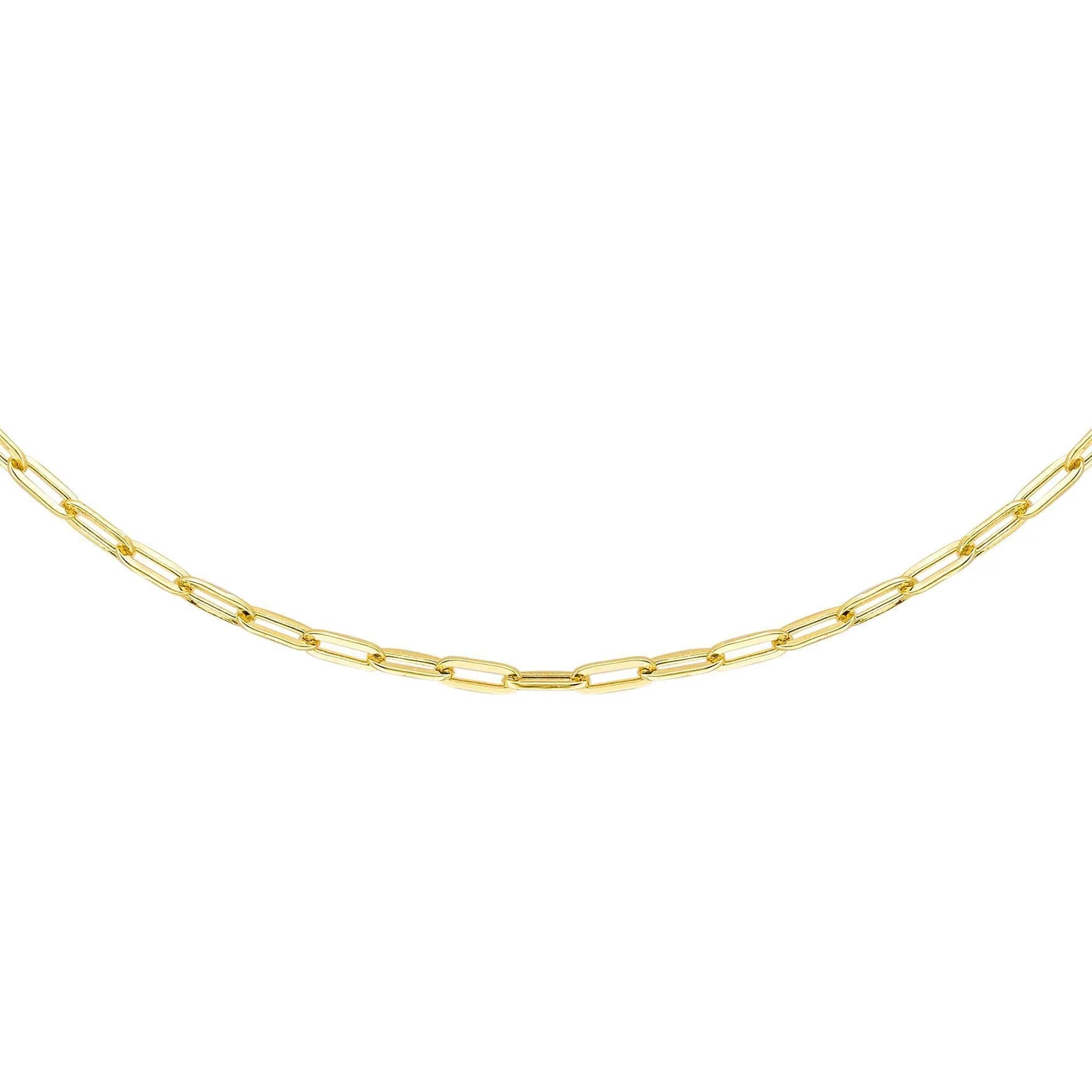image of Soleil Collection 18" Petite Paperclip Link Necklace | 9K Solid Yellow Gold