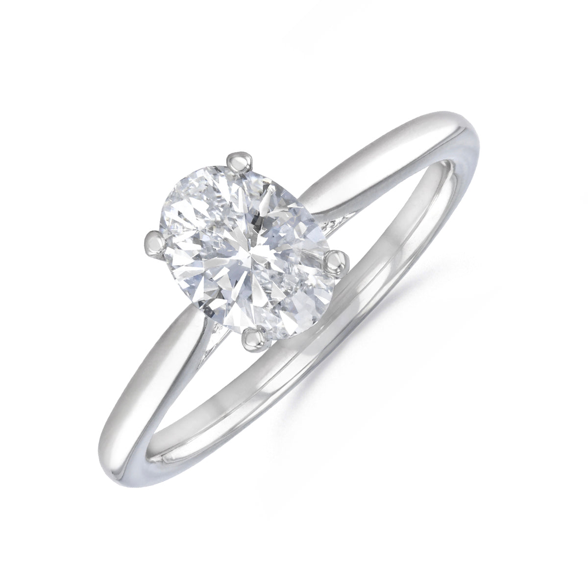 image of 1.00ct Ophelia Oval Cut Diamond Solitaire Engagement Ring | Platinum