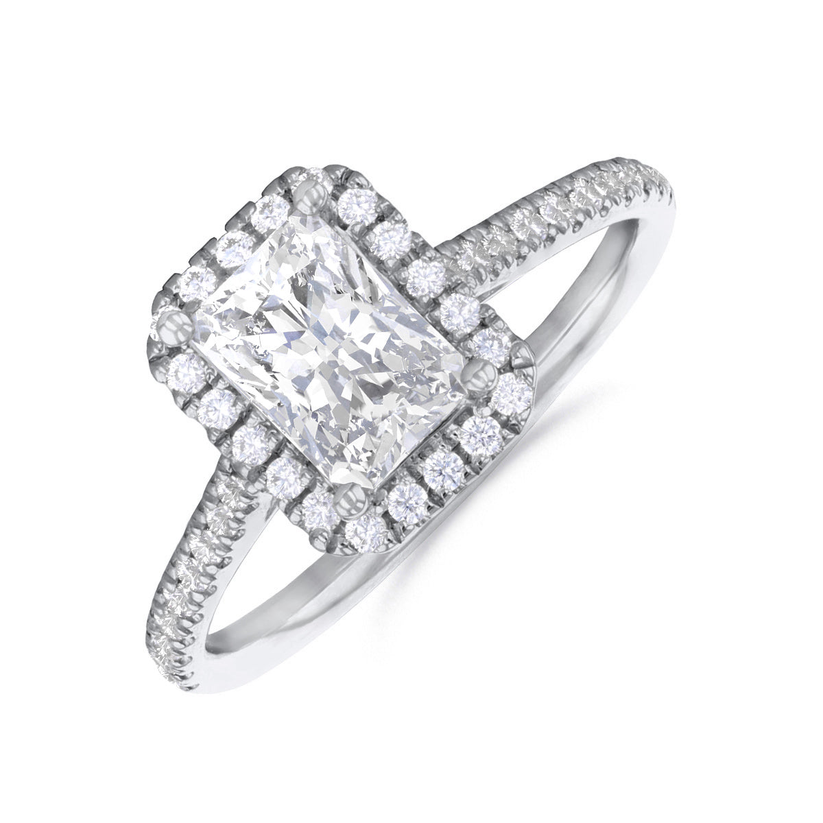 image of 0.75ct Willow Radiant Cut Diamond Solitaire Engagement Ring | Platinum