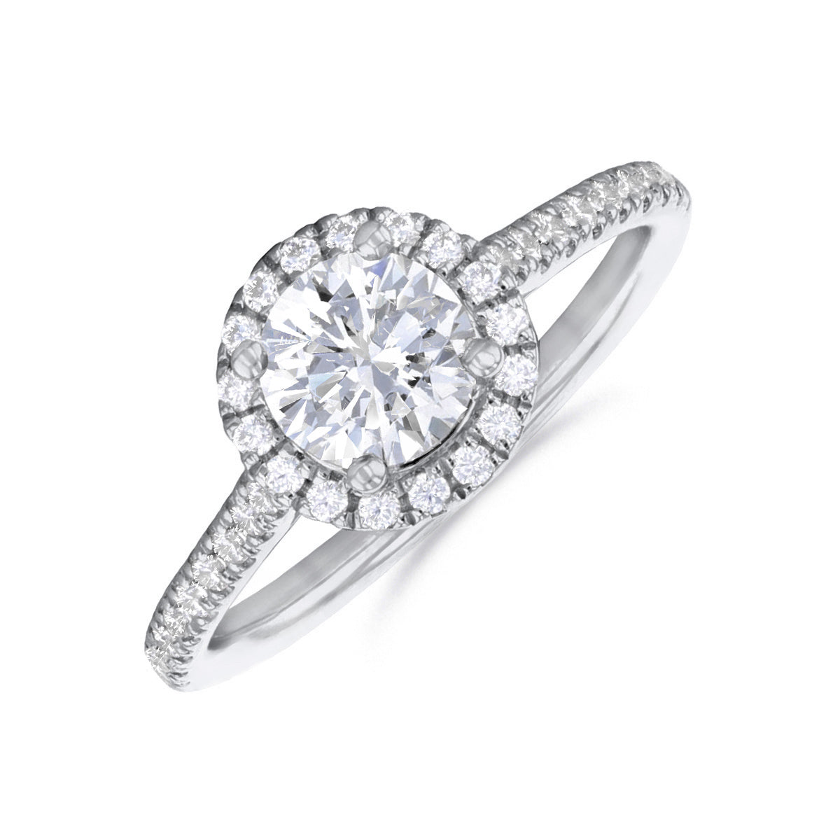 image of 1.20ct Willow Round Brilliant Cut Diamond Solitaire Engagement Ring | 18ct White Gold