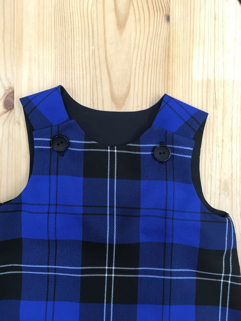 blue tartan pinafore