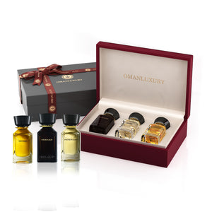 LEATHER SET : THREE PERFUMES – OMANLUXURY