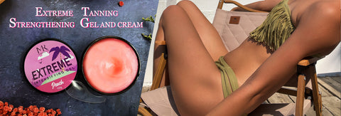 tanning gel SPF15 and peach fragrance intensive boost tanning