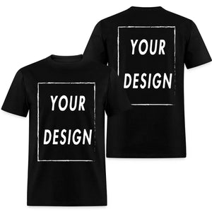 100% Cotton Custom T Shirt Make Your Design Logo Text EU Size for Men and Women Front Back Both Side Personalized Tshirt - FashionFable Outfits