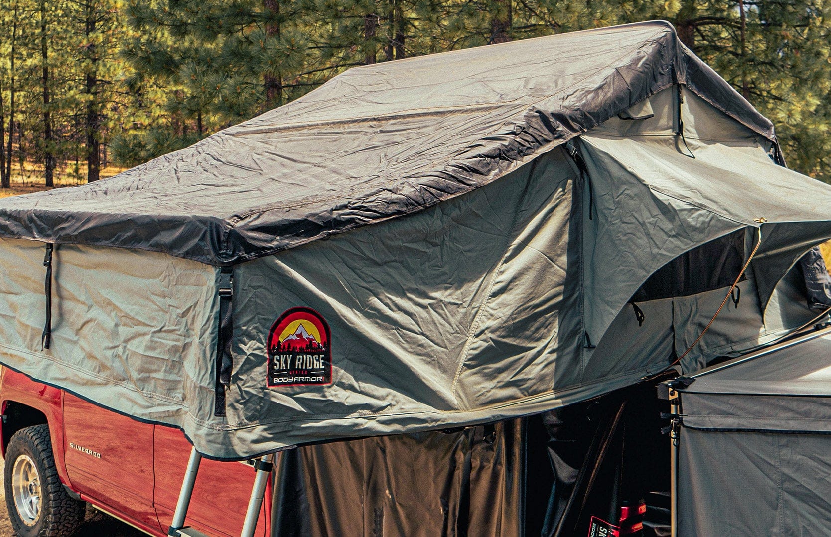 Body Armor Sky Ridge Pike Rooftop Tent Open close up