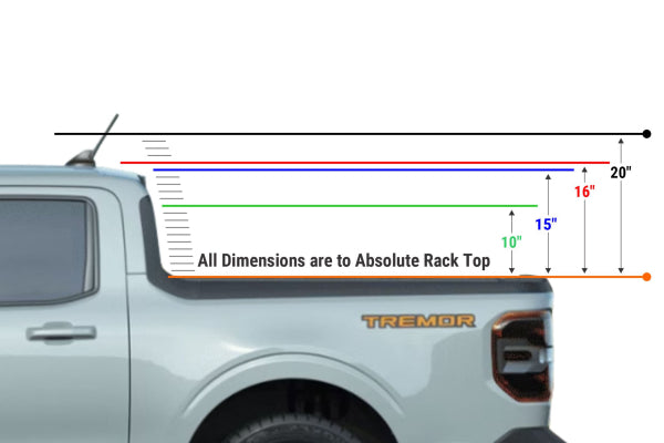 Xtrusion Overland XTR3 Bed Rack for Ford Maverick side view