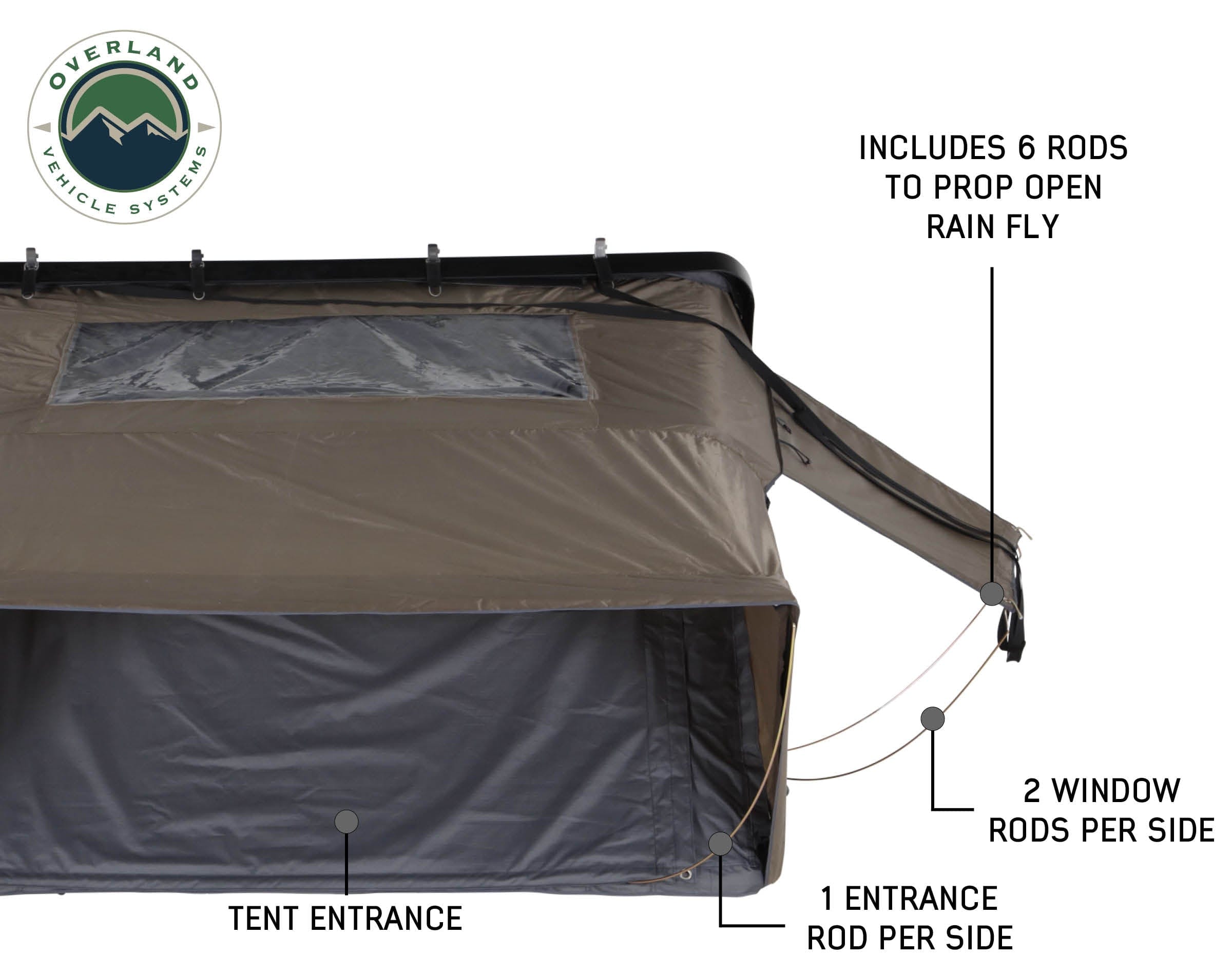 Overland Vehicle Systems Bushveld Hard Shell Rooftop Tent setup view