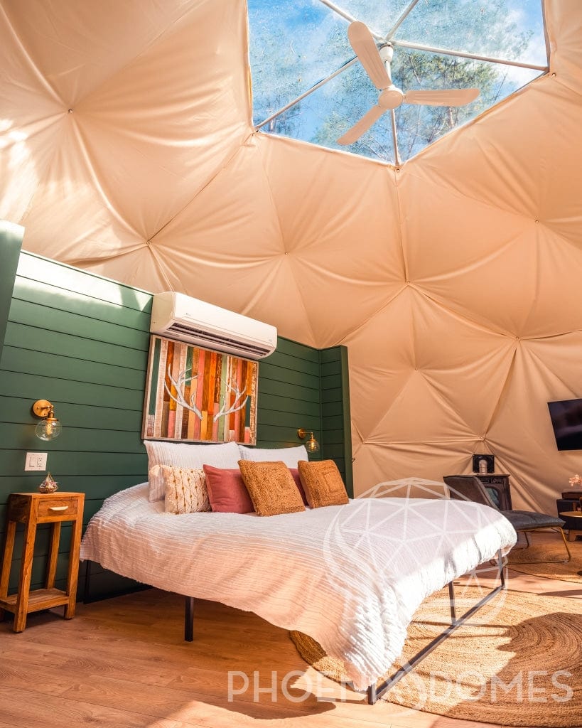 Furnished dome with bed and couch