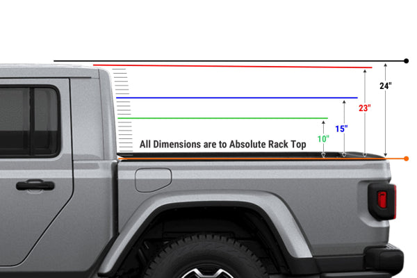 Xtrusion Overland XTR3 Bed Rack for Jeep Gladiator front view