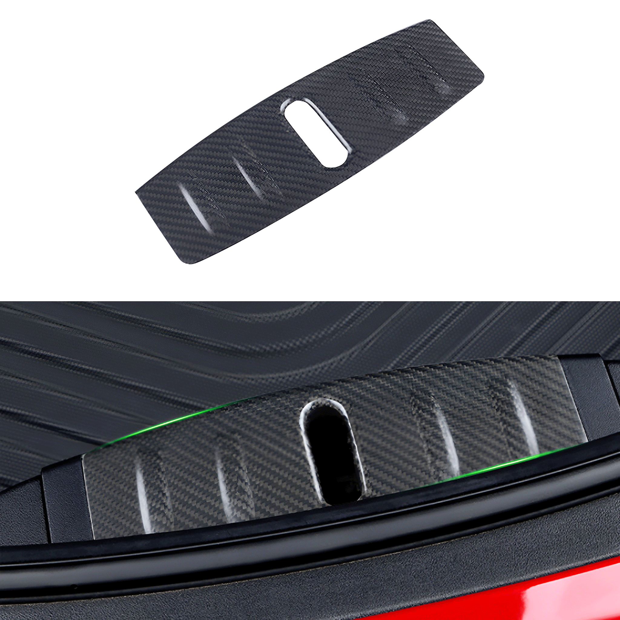 Carbon Fiber Frunk Hood Lock Cover Trim For Tesla Model 3