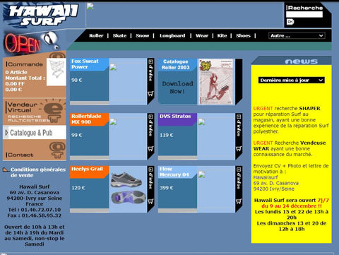 archiv der website hawaiisurf 2001