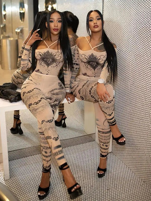 2 Piece Set See Through Fashion Heart - Latifa Beauty