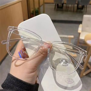 Large Square Frame Anti-Blue Light Glasses Fashion Retro Eye Protection Classic Plain Glass - Latifa Beauty