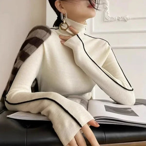 Turtleneck Pullovers Winter Slim Fit Long Sleeved Top 2025 - Latifa Beauty