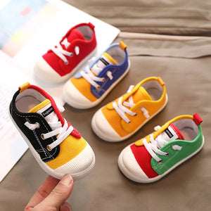 Boys Canvas Shoes Sneakers Girls Tennis Shoes Lace-up Children Footwear Toddler Yellow Chaussure Zapato Casual Kids Canvas Shoes - Latifa Beauty