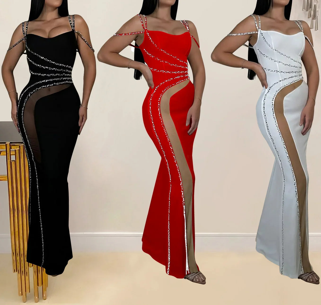 Long elegant party cocktail dresses
