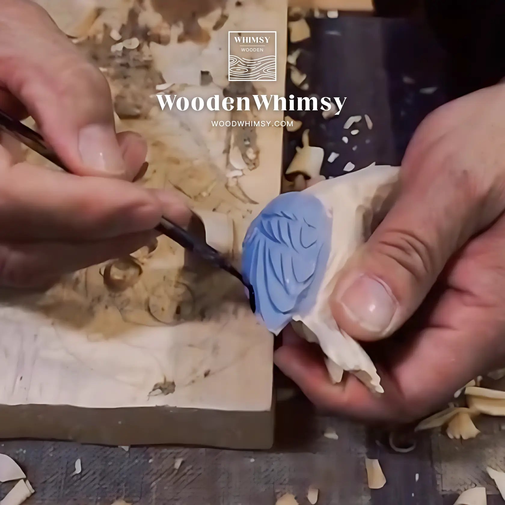 Artisan Hand-Carving and Painting a Wooden Bird, Showcasing Unique Details - 02