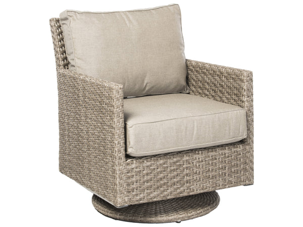 Alfresco Home Cornwall Vintage Wicker Swivel Glider Lounge Chair