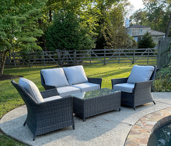 Alfresco Home Joanie Espresso Wicker Loveseat Set