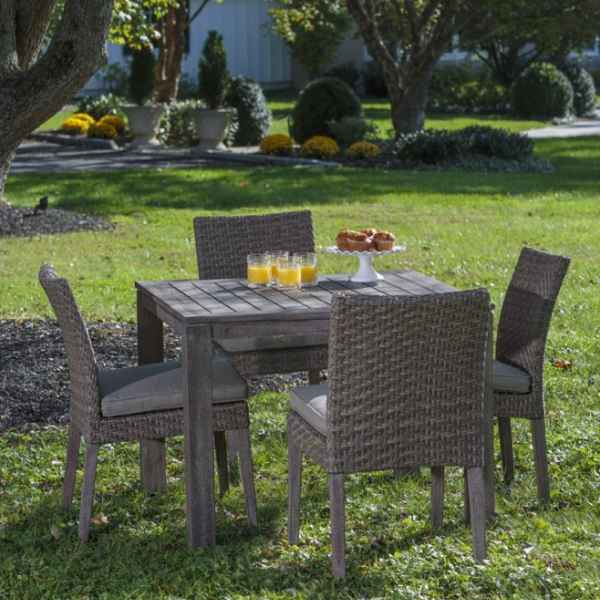 Alfresco Home Cornwall 5 Piece Woven Wood Patio Dining Set